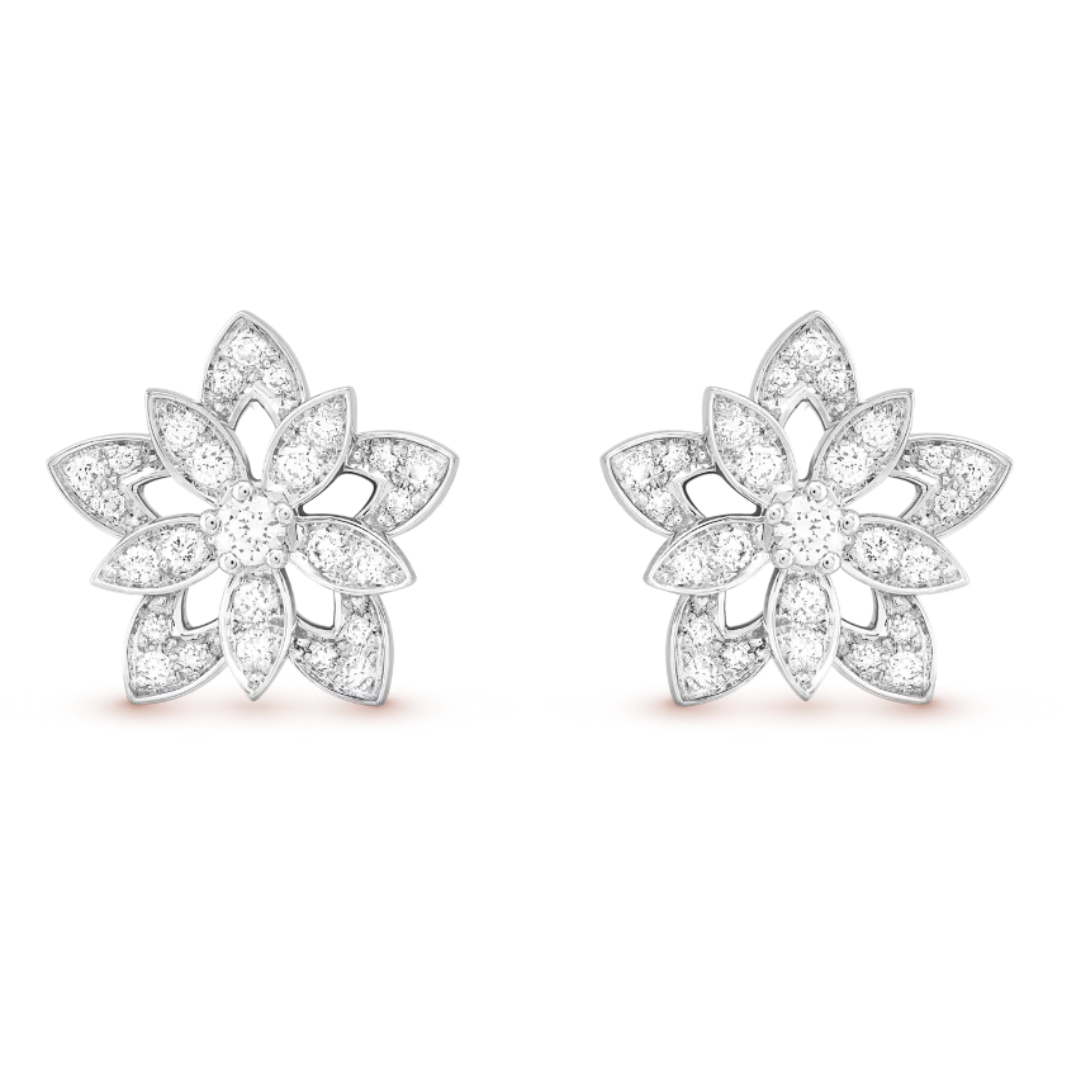 Boucles d'oreilles flocon de neige - Diamant / Argent