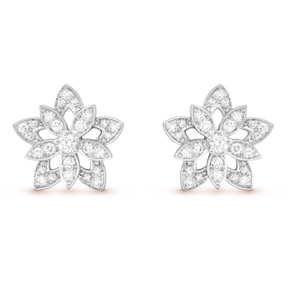 Boucles d'oreilles flocon de neige - Diamant / Argent