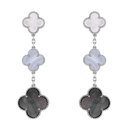 Boucles d'oreilles Coki Dreier - Blanc, Bleu Clair, Gris / Argent