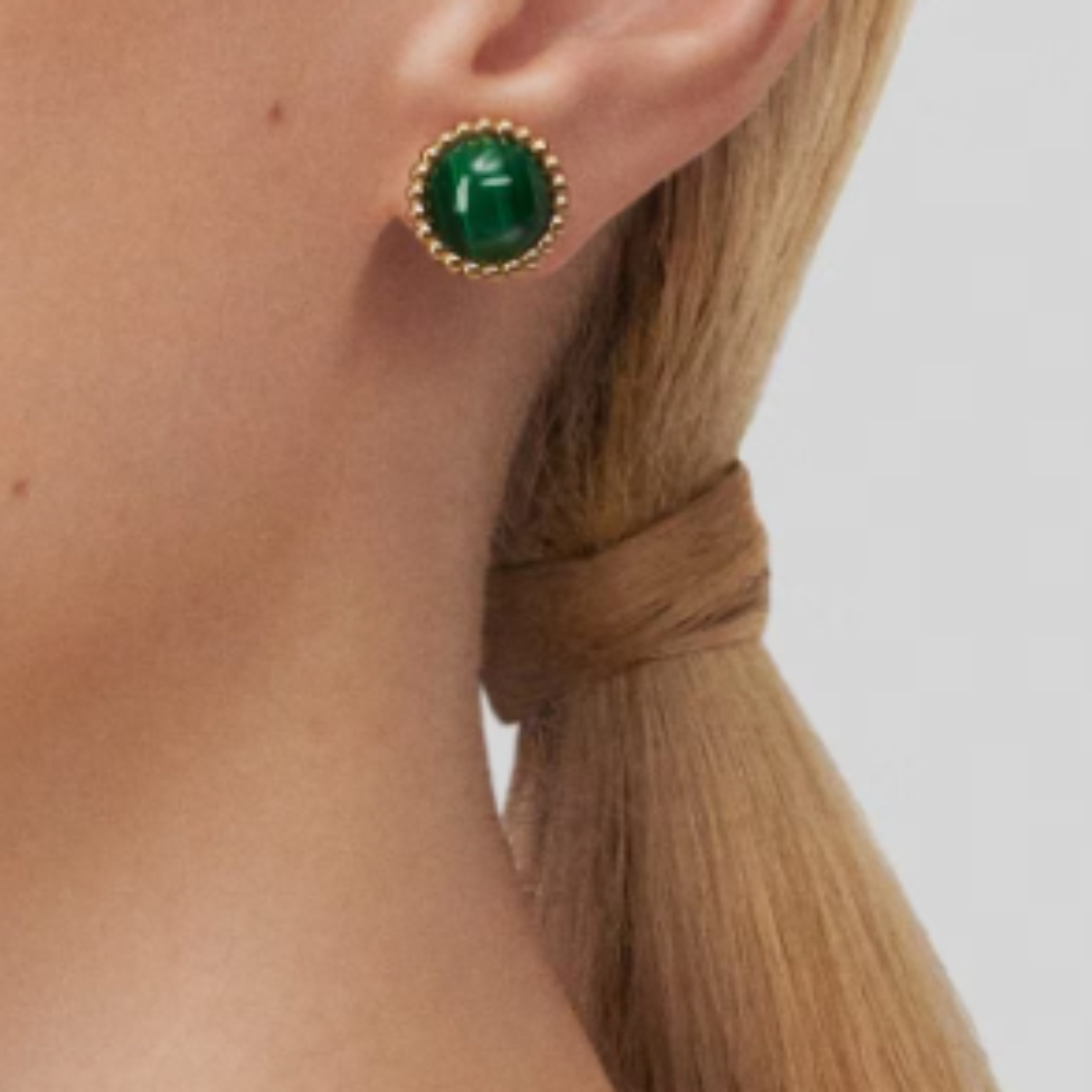 Boucles d'oreilles Sassy - Vert / Or