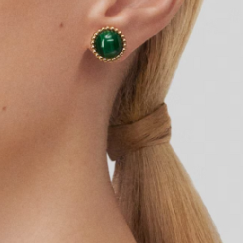 Boucles d'oreilles Sassy - Vert / Or