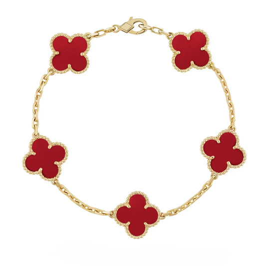 Bracelet Ambre - Or / Rouge