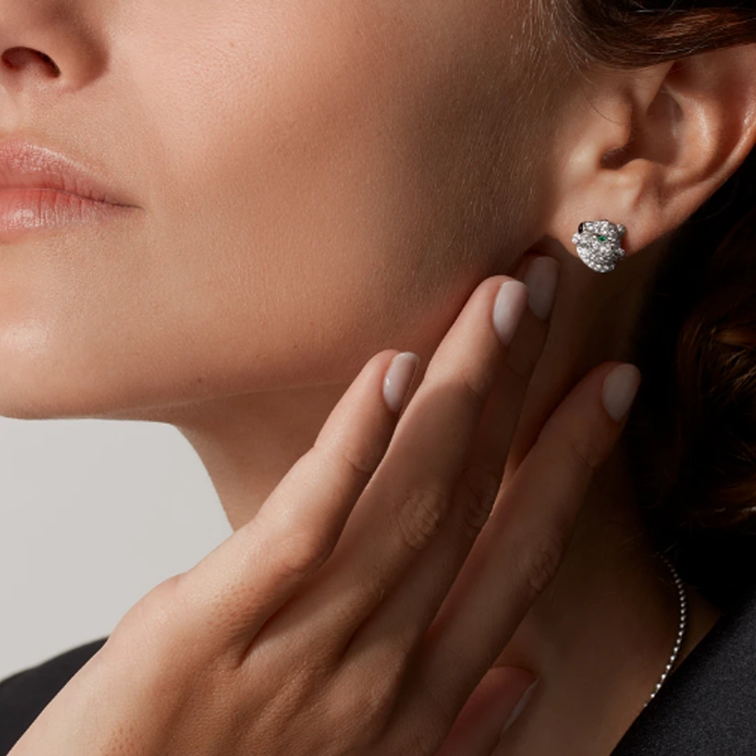 Boucles d'oreilles Panthère Ambre