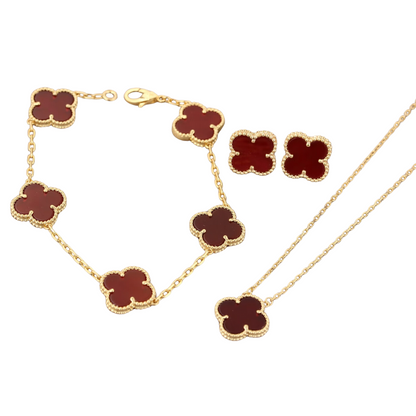 Ensemble de feuilles de trèfle - Rouge