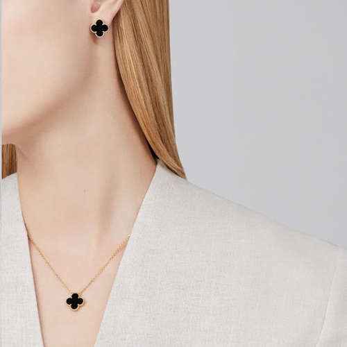 Ensemble de feuilles de trèfle - Noir