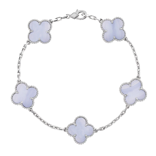 Brassard Ambre - Argent / Bleu Clair