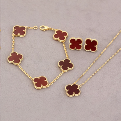 Ensemble de feuilles de trèfle - Rouge