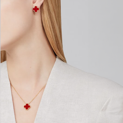 Ensemble de feuilles de trèfle - Rouge